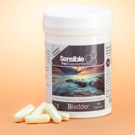 Sensible Pet Supplements 'Bladder'. Urinary support supplement for cats. Containing N-Acetyl D Glucosamine, L-Tryptophan and L-Theanine. 100 sprinkle capsules.