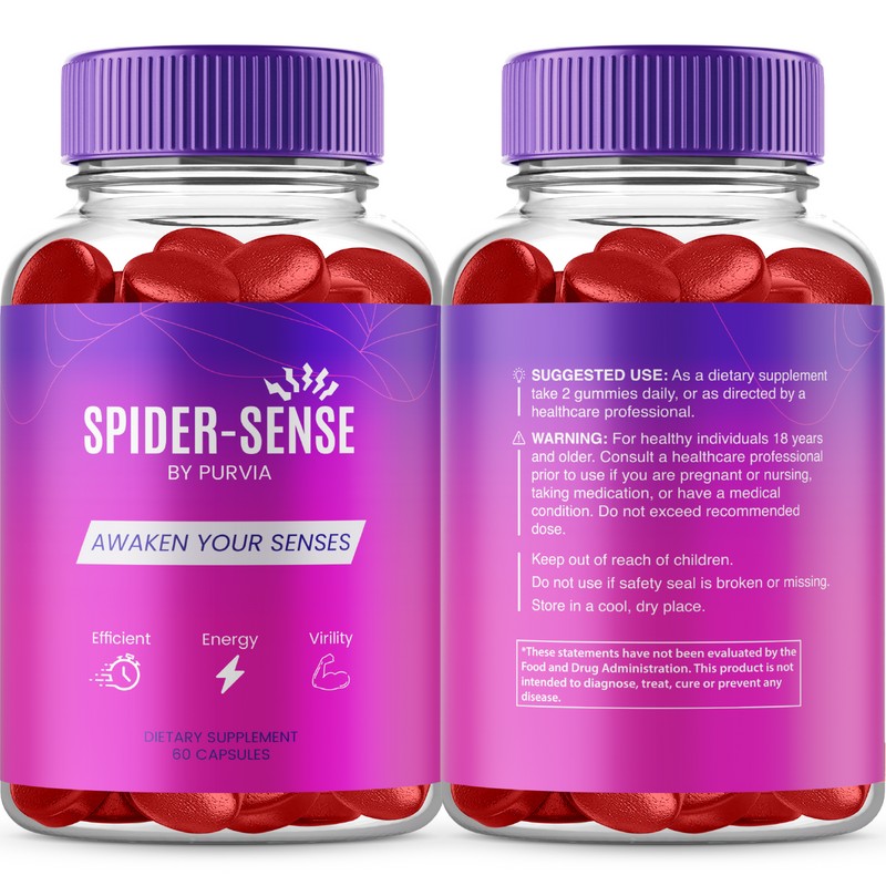 Purvia (2 Pack) Spider Sense Gummies Men Overall Strength Formula