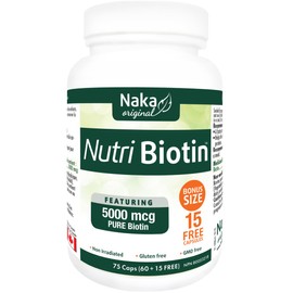Naka Herbs Nutri Biotin 5000mcg, 75 Capsules