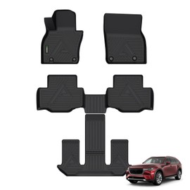 ANBINGO® Floor Mats for 2024 Mazda CX-90 & CX90 PHEV (Plug in Hybrid) 6&7 Seater 2nd Row Captain Seat or Bucket Seat All Weather Waterproof Car Mat Guard Liners-3 Rows