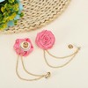 sourcing map Bridegroom Brooches Rose Flower Size 1.77 inch Cloth