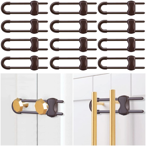 12 Packs Baby Proofing Sliding Cabinet Locks modacraft U-Shaped Child