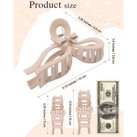 4 PCS Bow Hair Clips for Women Bow Claw Clip 5" Extra Large Hair Claw Clips for Thick and Long Hair Cute Bows Big Clip