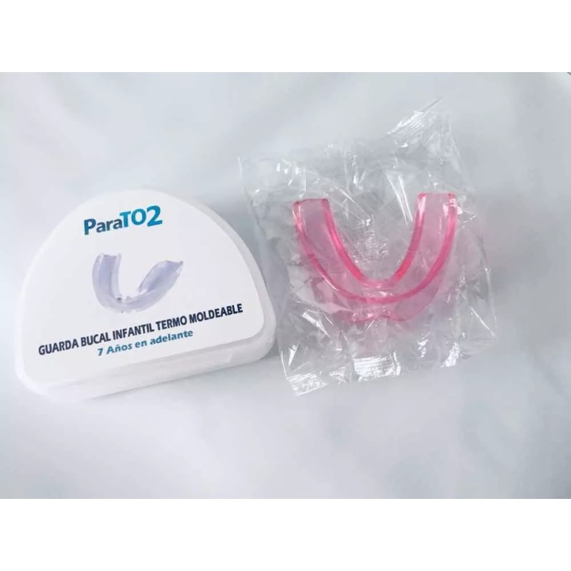 PARATO2 Guarda Bucal Infantil Termo Moldeable Bruxismo Rosa Trans 7+