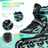 2PM SPORTS Vinal Girls Adjustable Flashing Inline Skates, All Wheels