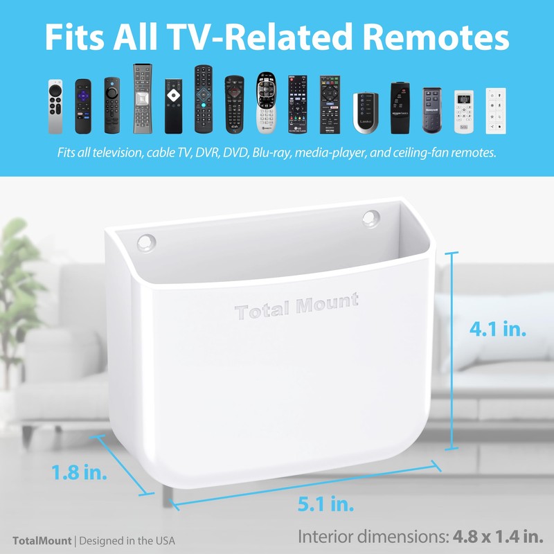 TotalMount Hole-Free Remote Holder – Eliminates Need to Drill Holes