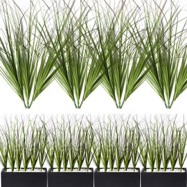 MISSWARM 12PCS Artificial Grass Plant, Artificial Shrubs Wheat Grass, Artificial Greenery Stems Fake Weed for Room Indoor Home Decor, Artificial Tall Grass Artificial Plants for Outdoor Decor