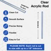Duco Clear Plastic Acrylic Rods - (Pack of 8) USA-Made