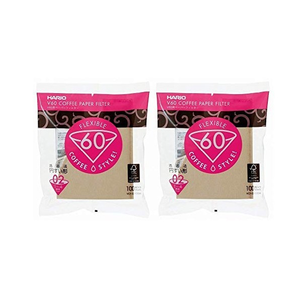 Hario Paper Coffee Filter Misarashi for 02 Dripper: 2-Pack