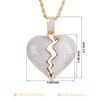 putouzip Men Broken Heart Chains 18k Gold Plated Fully Iced