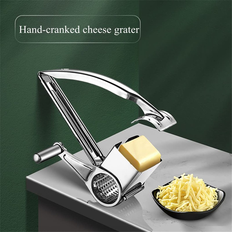 Stainless Steel Rotary Grater, Kitchen Tools Hand Crank Shredder Butter