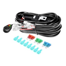 Willpower 12V LED Light Bar Wiring Harness Cable Kit, 10ft 16AWG, DC 40A, ON/OFF Switch for Car Off Road Truck SUV UTE ATV 4x4 LED Fog Work Lamps (4 Leads