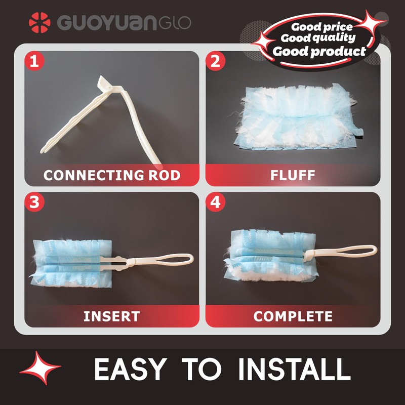 GUOYUANGLO Disposable Dusters for Cleaning Multi-Surface Dusters Refills Heavy Duty