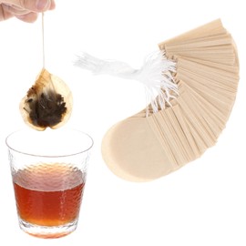 Ptwola 200 Pcs Empty Tea Bags for Loose Leaf Tea Disposable Round Natural Tea Filter Bags Unbleached Paper Infuser Sachets with Drawstring for Coffee Bath Spice Brewing Soup Brew Bags