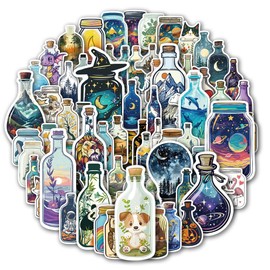 102Pcs World in Bottle Stickers, Vinyl Waterproof World in Bottle Stickers for Water Bottle Laptop Phone Helmet Guitar Skateboard, World in Bottle Stickers for Teens Kids Adult