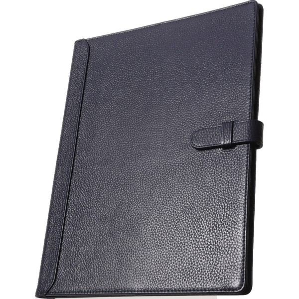 BLUE SINCERE Notebook, B5, Genuine Leather, Slim, Holds 2 Books, Notebook Cover, College Notebook, Pen Holder, Bookmark, Card Slot, NC2 (Dark Navy)