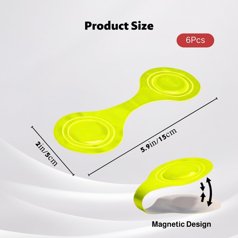 Issimober Pack of 6 Magnetic Reflectors, Reflective Lapel Magnets, Reflector