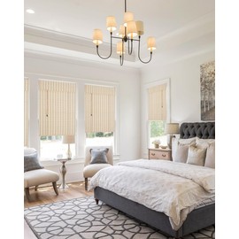 FoundGo 48" W x 72" H Roman Blinds Sun Shade,Retro Light Filtering Roller Bamboo Curtains Bamboo Roll Up Window Roller Curtain Shades for Windows,Doorways-Light