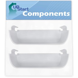 2-Pack 240323001 Refrigerator Door Bin Replacement for Frigidaire FFHS2611PFAA Refrigerator - Compatible with 240323001 White Door Bin - UpStart Components Brand