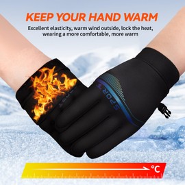 Warm Winter Gloves Thermal Sports Gloves Windproof Touchscreen Running Gloves Non-Slip Cycling Gloves Men's Gloves UltraLight Women's Cycling Gloves with Fleece Lining for Hiking