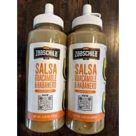 Zaaschila 2x Zaaschila Salsa Guacamole Habanero 9.35 oz. Extra Hot Pepper Sauce Avacado