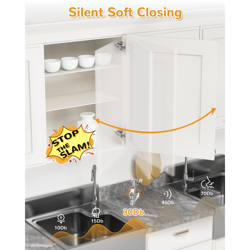Chibery 2 Pack 165 Degree Soft Close Kitchen Corner Hinges,