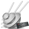Walfos Fine Mesh Strainer Set of 3, Stainless Steel Wire