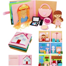 Montessori Felt Busy Book for Toddlers, Quiet Activity Book for Preschool Early Learning and Travel, Ages 2–6