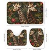 TOWINSFB 4Pcs African Giraffe Flower Shower Curtain Sets, Bathroom Decor