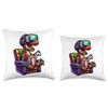 Gamer Sloth Popcorn Gaming Chair Headphones Games Player Throw Pillow