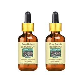 DEVPRAYAG Babchi (Bakuchi) Oil (Psoralea corylifolia) with Glass Dropper | Cold Pressed | Pure | For Diluting Essential oils | Skin & Massage | Non-Sticky | Lightweight | Unisex | 50ml X 2 (3.38 oz)