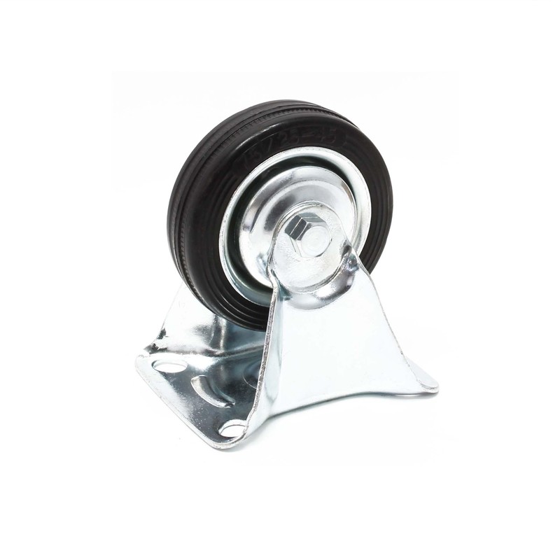 Wiltec Fixed Castor Diameter 75 mm with Rubber Wheel and