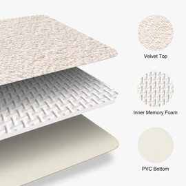 Cozary Memory Foam Bathroom Rugs, Super Soft Absorbent and Non-Slip Bath Mats for Shower Floor, Quick Dry Machine Washable Carpet Rug for Home Decor (44"×26",Beige)