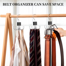 AYAWOW 2 Pack Belt Organizer & Bra Hanger for Closet Tank Top Hanger 360° Rotatable Metal Bra Organizer Storage for Belts, Ties, Tank Top, Bras, Scarf, Purse