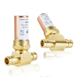 HeSun 2-Pack Tee Water Hammer Arrestor, 1/2" PEX-A x 1/2" PEX-A Expansion Connection with Copper Hammer Arrestor, ASTM F1960