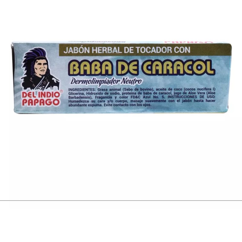 Del Indio Papago Jabon Baba De Caracol Barra Indio Papago