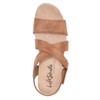 LifeStride Womens Sincere Wedge Sandal, Tan, 7 Wide US