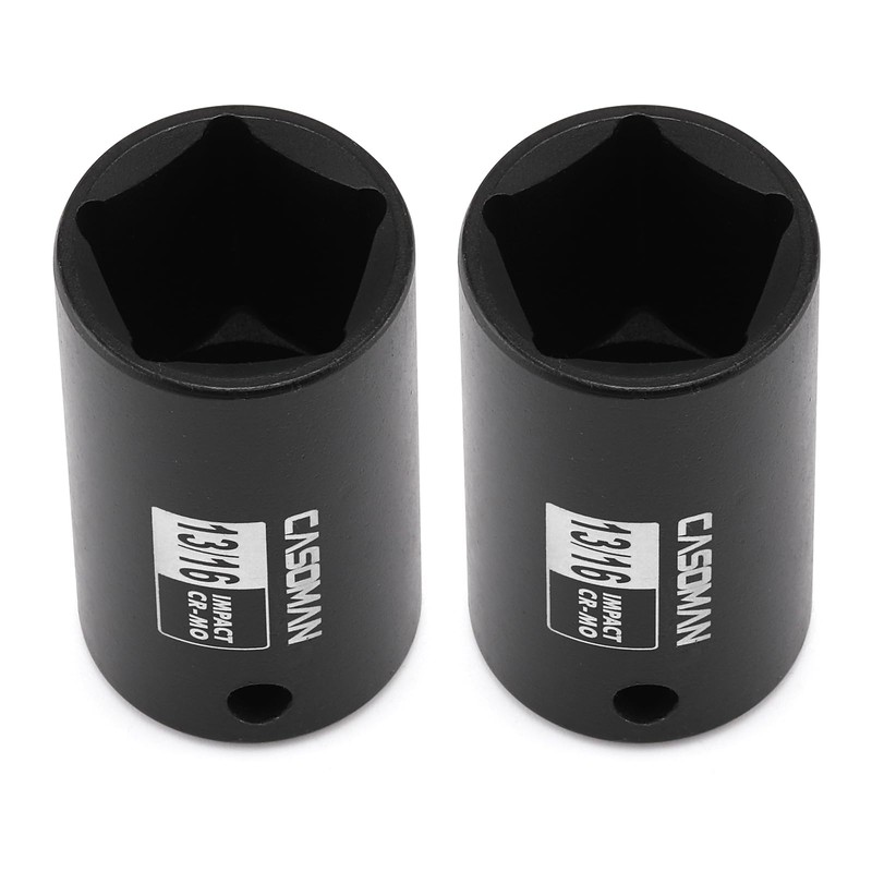 CASOMAN 2PCS 3/8" Drive 13/16" 5-Point Impact Grade Utility Socket,