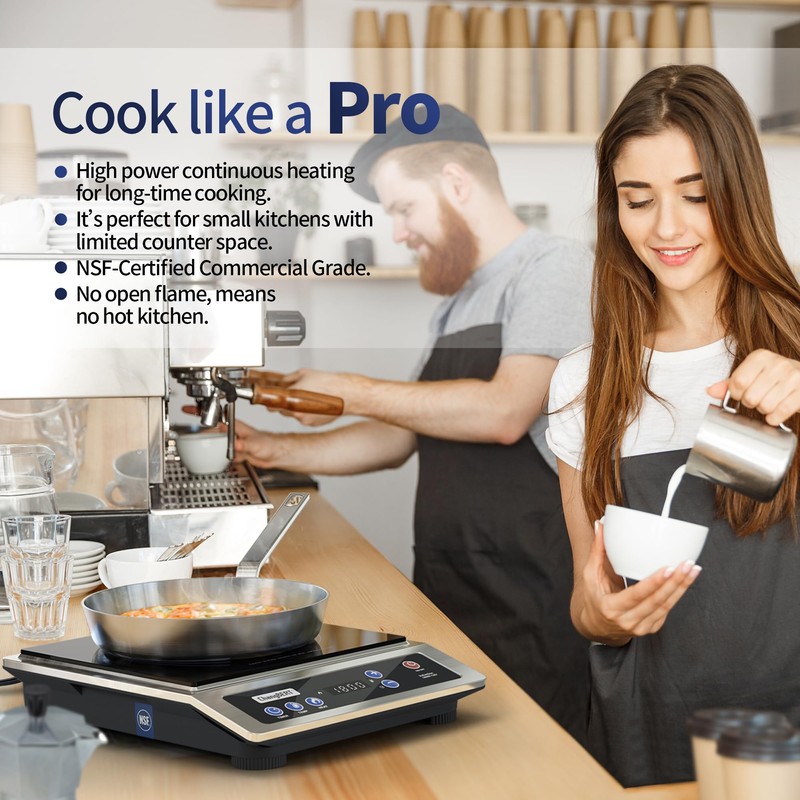 ChangBERT Induction Cooktop, Commercial Grade Portable Cooker, Large 8” Heating