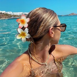 GQLV GQLV Flower Hair Claw Clips-4PCS for Thick Hair,Strong Hold Nonslip,Hawaiian,Cute Large Hair Clips,Banana Clip for Thin Hair,Hair Accessories for Women Girls Holiday Gifts (A-4pcs large colorful