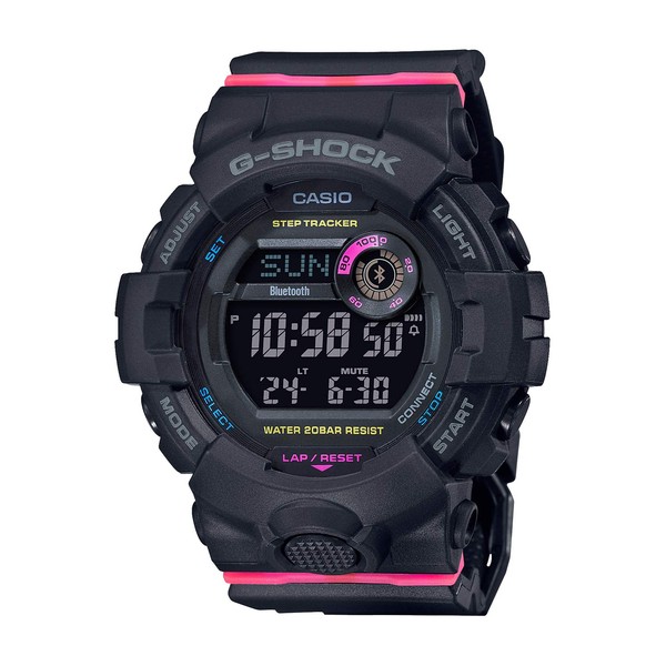 Casio GMA/GMD-800 Series G-Shock Wristwatch, Mid-Size Model, multicolor (black / pink), Digital