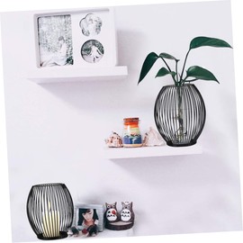 CORHAD Long-Lasting Metal Candlestick Holder Lantern Shape Portable for Dorm Living Room Country Style Dec