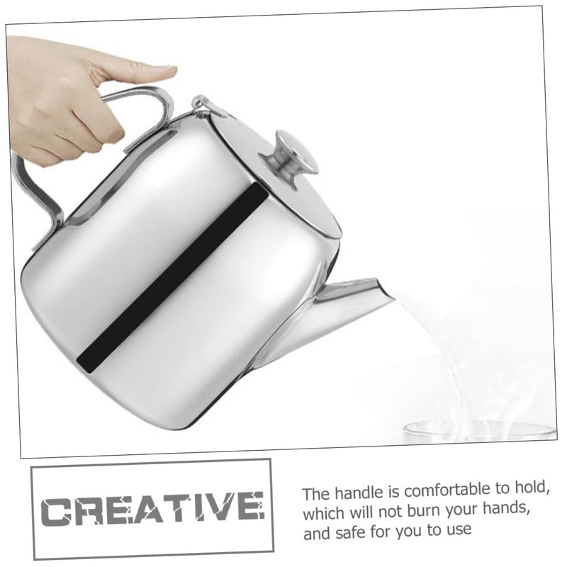 ABOOFAN Stainless Steel Teapot with Modern Design Kettle for Loose