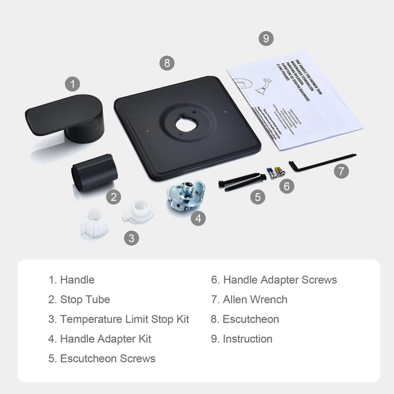 Shower Trim Kit, Compatible with Moen Posi-Temp Valve, Matte Black