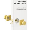 Asidrama 4 Pack Privacy Gold Door Knob with Lock, Brush