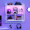 HOOBRO Gaming Floating Shelves with LED Lights, 28.7" LED Wall