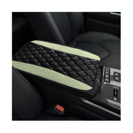 KVAEY Car Center Console Cushion Pad, 12.6 × 7.48 Inches Waterproof Car Armrest Seat Box Cover, PU Leather Armrest Cover Protector for Most Vehicle, Universal Car Interior Accessories (Green)
