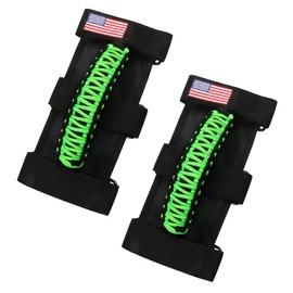 sukemichi Handles Grab Roll Bar Grab Handles for Jeep Wrangler Accessories TJ JK JL CJ YJ 2 Door 4 Door 1945-2023 Jeep Gladiator JT UTV ATV - Upgrade Metal Buckle, Green, 2 Pack