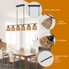 SHIGUANG Boho Rattan Chandelier for Dining Room Light Fixture, 6-Light