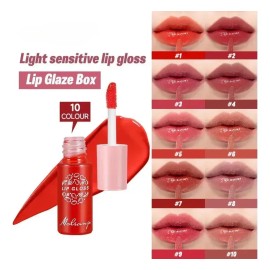 Set De Tinte Labial De 10 Colores, Brillo De Labios, Mini Lá